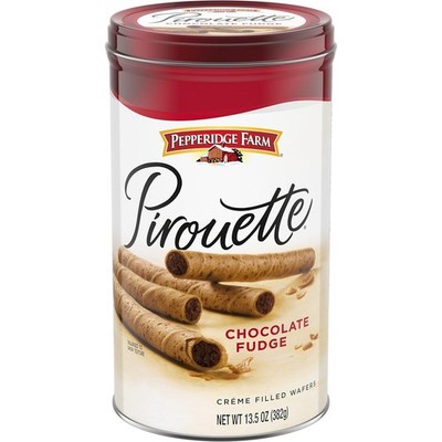 Pirouette Cookies, Chocolate Fudge Créme Filled Wafers, 13.5 Oz Tin