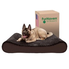 Furhaven Memory Foam Dog Bed - Chocolate, Jumbo Plus/XXL up to 150 lbs