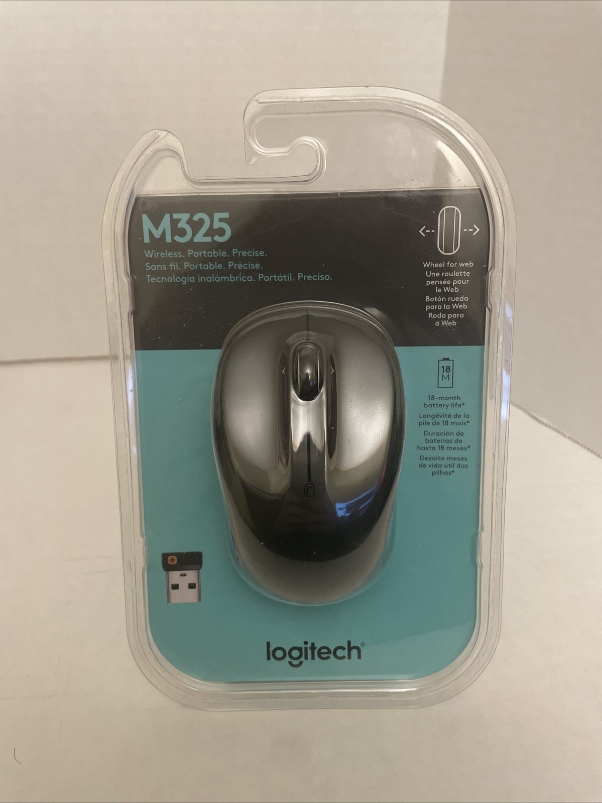 Logitech M325 Wireless Optical Ambidextrous Mouse in Black