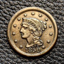 (ITM-7383) 1850 Braided Hair Cent ~ AU+ Condition ~ COMBINED SHIPPING!