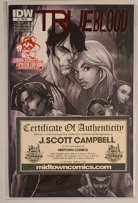 TRUE BLOOD #1 RED FOIL VARIANT SIGNED J SCOTT CAMPBELL WITH COA