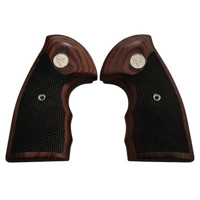 Colt Python Grips 2020 & Anaconda 2021 Rosewood Checkered Black Punisher