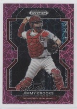 2022 Panini Prizm Draft Picks Neon Pink Velocity Jimmy Crooks III #PDP127 0v7