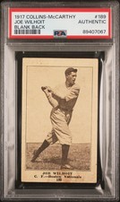 1917 Collins-Mccarthy Joe Wilhoit #189 Blank Back PSA A