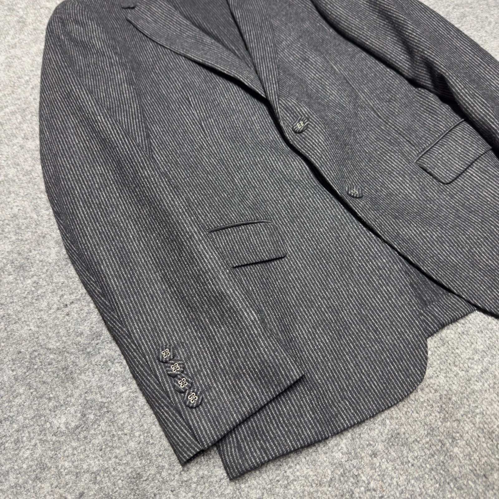 Officine Générale 100% Wool Chalkstripe Jacket Sport Blazer Men EU 50 US 40 Gray image 4