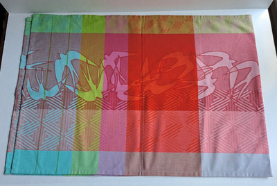 Garnier Thiebaut Mille Colorful Jacquard Table Runner France Swallows Birds 60''