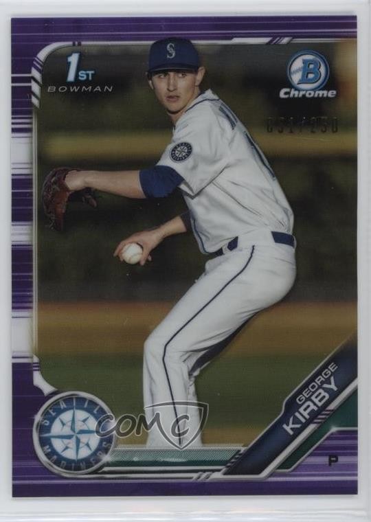 2019 Bowman Draft Chrome Purple Refractor 51/250 George Kirby #BDC-115 3b3