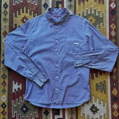 Prada Gingham Check Cotton Shirt Sz 42 