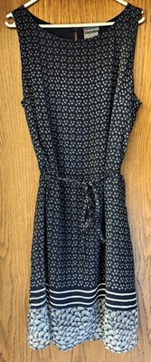 Street One Sommer Kleid ''Shell'' Gr.42 dunkelblau weiß ärmellos gemustert