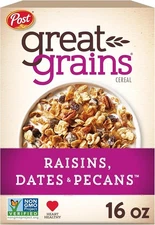 (Free Duty Tax) Great Grains Raisins Dates and Pecans Breakfast Cereal, Rais
