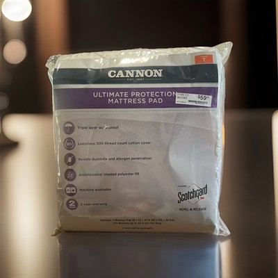 cannon mattress pad twin size scotchgard fabric ultimate protection