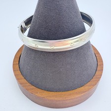 VTG Solid Sterling Silver 925 Hinged Bangle Bracelet Size 7.5" Fit