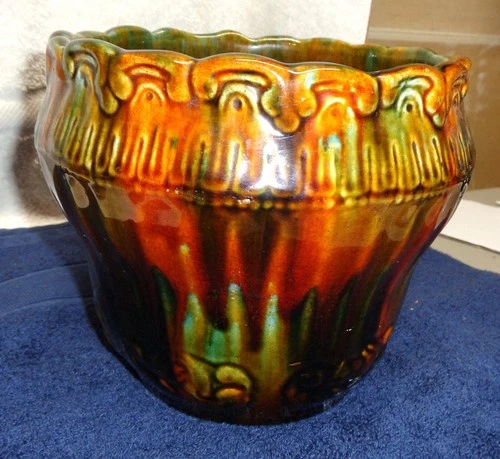 J W McCoy 1903-04 Majolica Jardiniere Vase