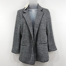 Skies Are Blue Blazer Women's L Alanna Textured Knit NWT Career Office Open