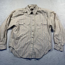 Vintage Lizsport Petites Striped Button Down Shirt Womens M Petite 100 Cotton
