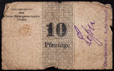 TORGAU 1916 XX-RARE 10 Pfennig Lagergeld WWI POW Officer's Camp Money Germany
