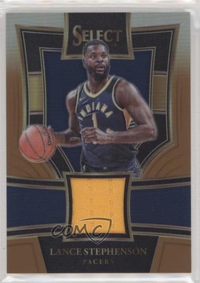 2017-18 Panini Select Swatches Copper Prizm 49/49 Lance Stephenson #SS-LSP 0l2q