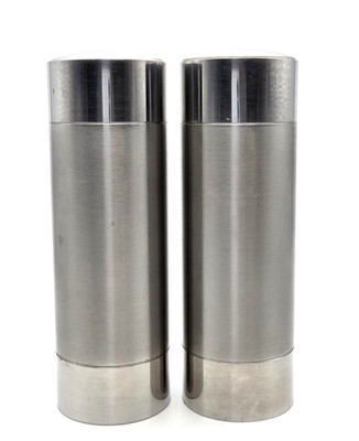 Stainless Steel Salt & Pepper Shakers 6'' Tall Large Cylinder S&P Set of 2