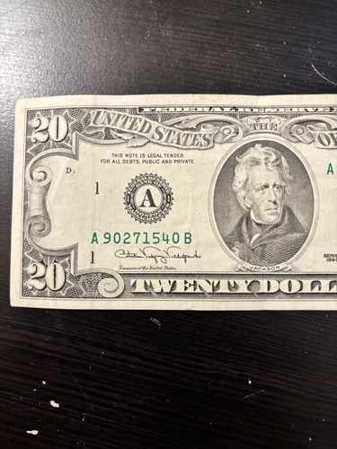 Old Money Federal Reserve Note Set Of 5 $20 $10 $5 $2 $1 1988 1990 1995 Vintage - Picture 15 of 24