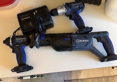 Kobalt 20V Battery 3-Tool Combo Kit Drill/Driver Impact Driver Recip Saw