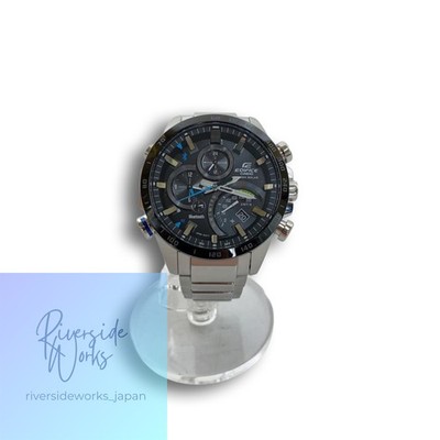 CASIO Solar Watch EDIFICE Analog Stainless Black Silver