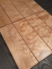 MF 1-10 Set of 8 Figured Maple Wood 9-1/2 x 3 x 7/8 inches. Wavy texture.