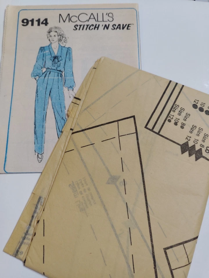 McCall's Stitch N Save 9114 Blouse Tie Pants Sewing Pattern Ladies 8 10 12 UC - Image 4 of 4