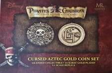 Master Replicas Pirates of the Caribbean Cursed Aztec 24k Gold Plated Coin Set 