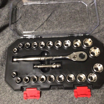#ad Husky 3 8 in. Drive Ratchet SAE Metric Standard Socket Set 24 Piece $25.00