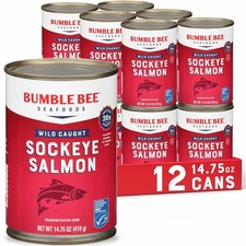12 Cans of 14.75 oz Bumble Bee Wild Caught Sockeye Salmon Exp.2027 fast delivery