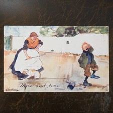 Vintage Postcard Funny Comic,Tuck Oilette, Boy Spanked Caned Punished