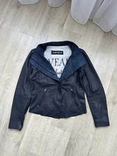 Freaky Nation Avantgarde Leather Zip Jacket Y2K Biker Moto women  s sz L