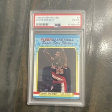 Fleer 1988-89 Superstar Sticker #3 Clyde Drexler Portland PSA