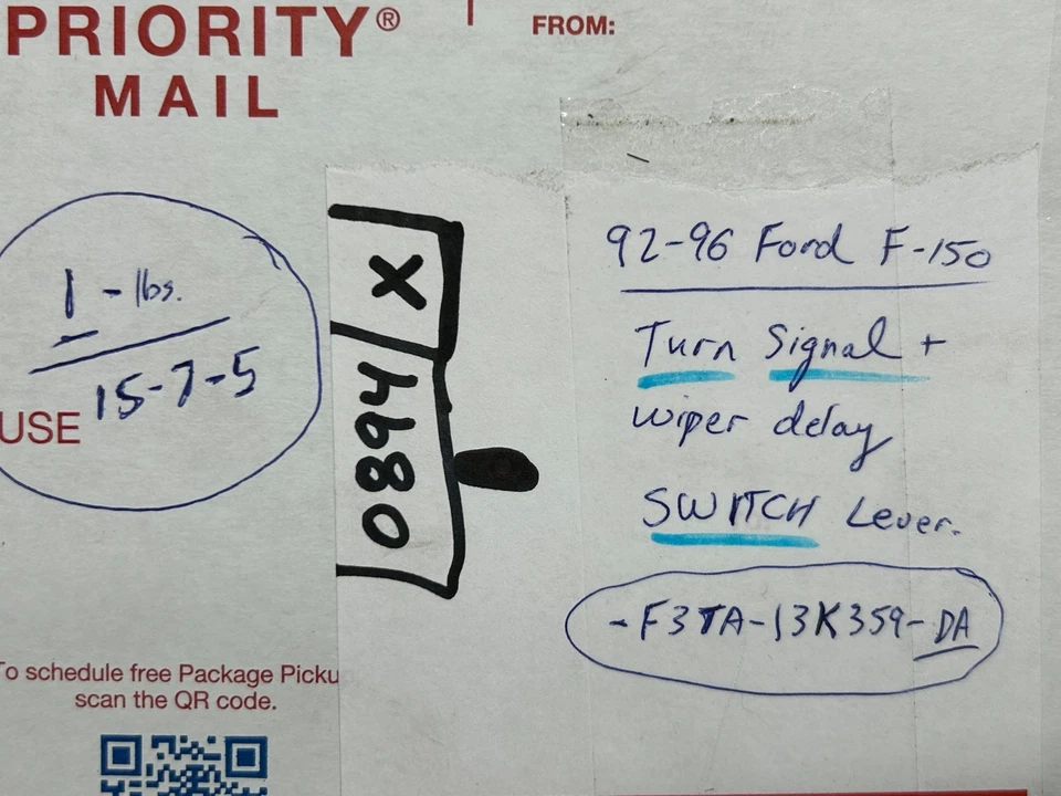 92-96 Ford F150 - F3TA-13K359-DA поворотник стеклоочиститель задержка переключатель стиральной машины рычаг - Изображение 2 из 4