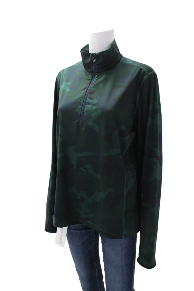RLX Ralph Lauren Mujer Camuflaje Cuello Alto Pullover Ropa Activa Chaqueta Verde Talla M Foto 2 de 4
