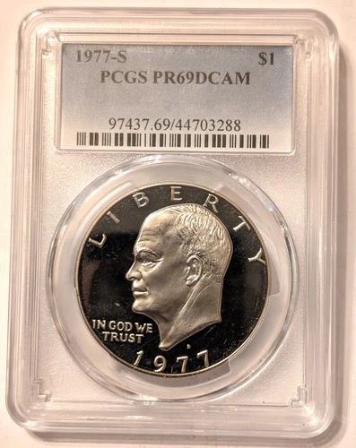 Photo of a 1977-S Eisenhower Dollar Proof from an eBay listing that sold on Jul 18, 2026