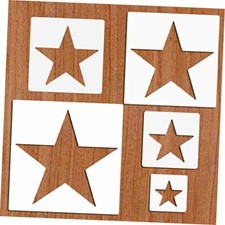 5pcs Reusable Painting Stencils,Plastic Art Craft Templates on Wood Wall Star