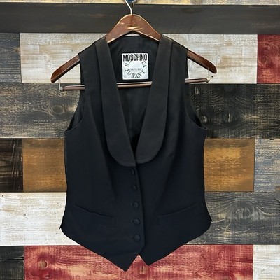 Moschino Repetita Juvant Wool Best Waistcoat Womens Small Back