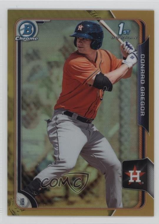 2015 Bowman Chrome Prospects Gold Refractor 43/50 Conrad Gregor #BCP55 4n0