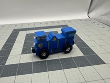 Melissa  Doug Blue Wooden Train - Magnetic Locomotive Car Bus - YK14161