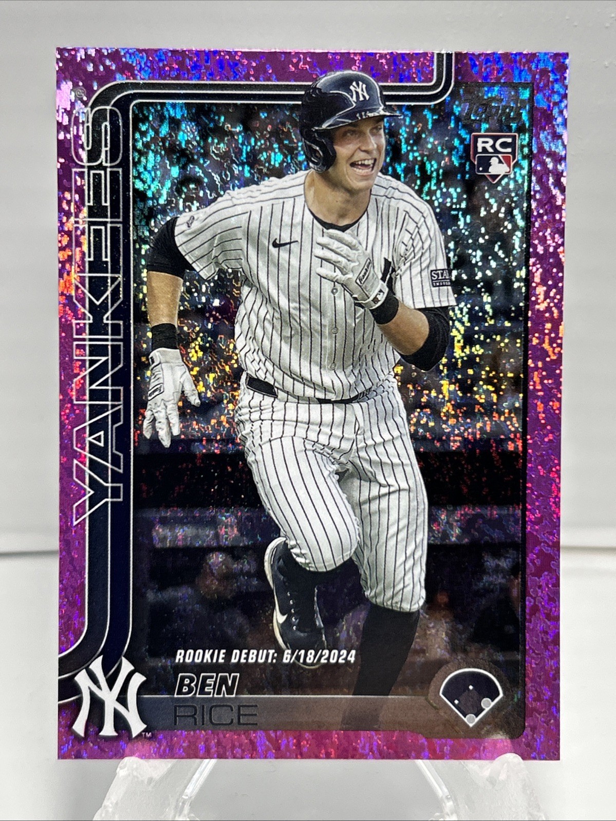 2025 Topps Update Series - Rookie Debut Ben Rice #US25 Pink Holo Foil (RC)