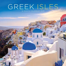 Greek Isles 2026 Wall Calendar, 12'' X 12'', 16-Month Calendar with Stapled