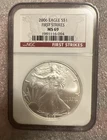 2006 American Silver Eagle  “First Strikes” MS69 NGC Red Label