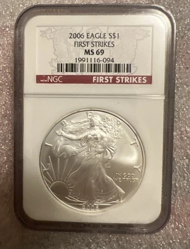 2006 American Silver Eagle  “First Strikes” MS69 NGC Red Label