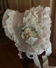 PUPPENHUT FÜR ALTE UND NEUE PUPPEN PUPPENSTUBE SHABBY HANDGEMACHT NOSTALGIE 