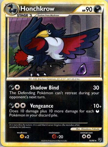 Honchkrow 16/90 Undaunted Rare LP Pokemon TCG