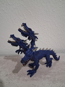 Vintage 3 Headed Blue Dragon 6" Long Figure 2243-P6