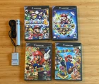Mario Party 4, 5, 6, & 7 Bundle w/Mic - Nintendo GameCube Games + Cases - Tested