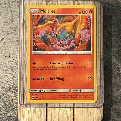 Moltres | 38/214 |  Sun & Moon Lost Thunder | Cracked Ice Holo  | Pokemon LP/MP
