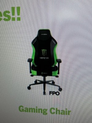 REAL Monster Energy DXRacer Black/Green Computer Gaming Chair NEW IN BOX!!!!